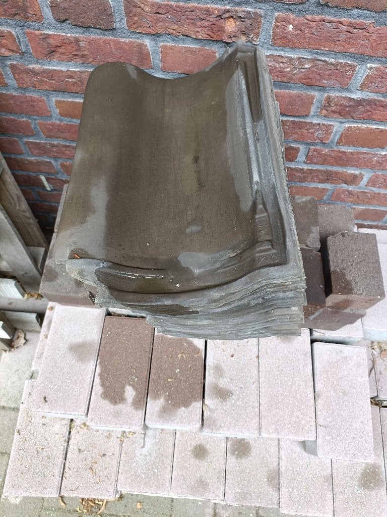 KDN OVH blauw gesmoord dakpannen en schubvorsten, Ophalen, Steen of Klei, Blauw, Nieuw
