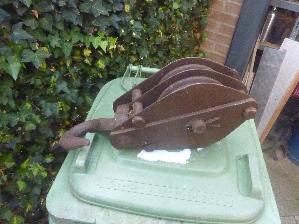hele zware massieve takel kan 250 kilo hijsen werkt perfect, Ophalen, Gebruikt