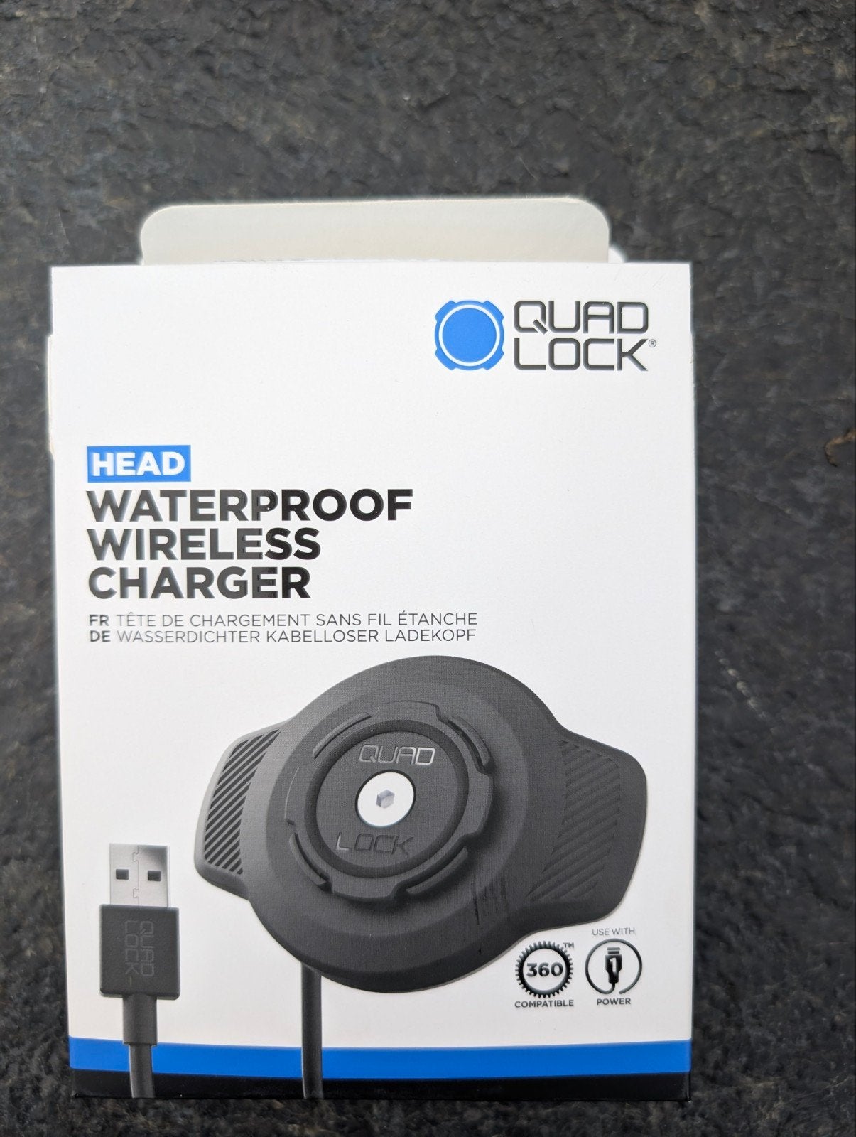 Quad Lock Waterdichte Draadloze Oplader voor Telefoon, Universeel, Draadloze oplader, Ophalen of Verzenden, Zo goed als nieuw