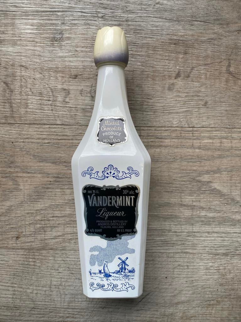 Vandermint Munt Chocolade Likeur - Vintage Fles, Ophalen of Verzenden, Gebruikt, Overige typen