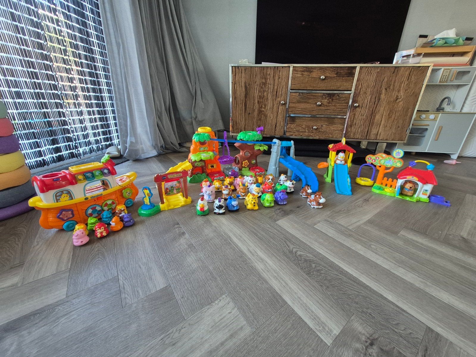 Grote Vtech Zoef Zoef Dieren set: Jungle, Boot, Hokken, Ophalen, Gebruikt, Overige typen, Met licht