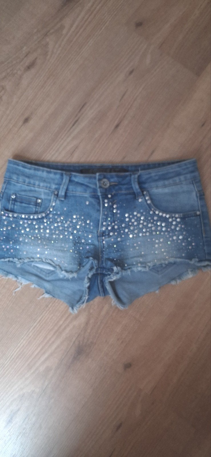 korte dames spijker broek, Kleding | Dames, Broeken en Pantalons, Kort, Blauw, Ophalen of Verzenden, Zo goed als nieuw