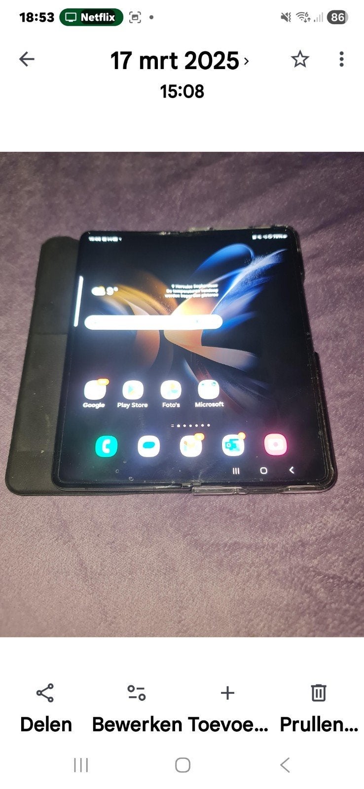 Samsung Galaxy Z Fold 4 ZGAN - Perfecte Staat, Telecommunicatie, Mobiele telefoons | Samsung, Touchscreen, Ophalen of Verzenden