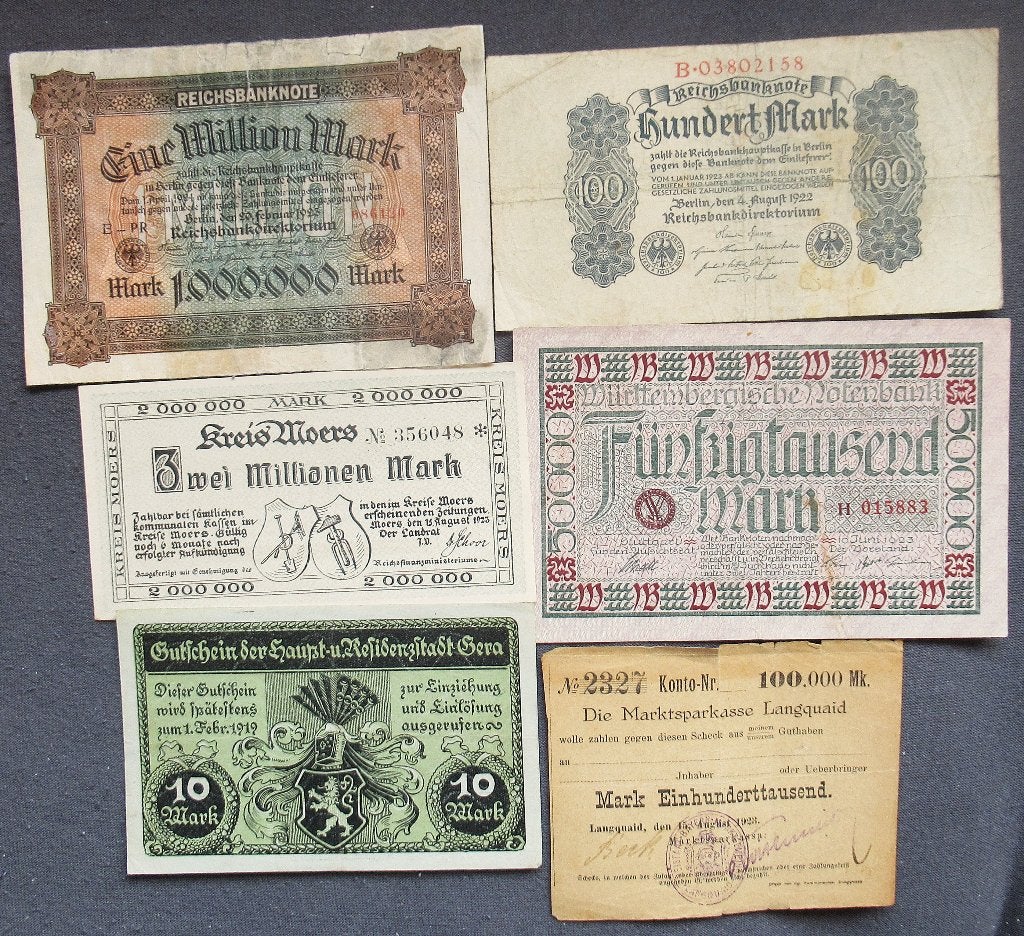 Germany  lot of 6 banknotes, Verzenden, Duitsland