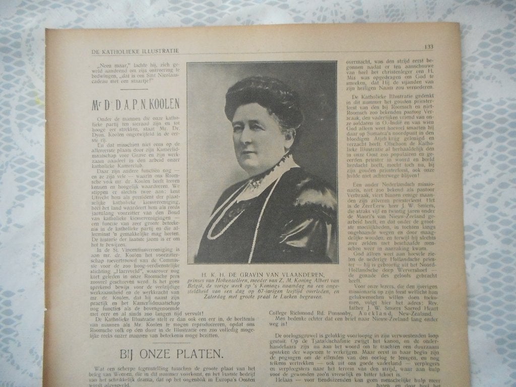 België. Gravin van Vlaanderen. Overleden 1912., Ophalen of Verzenden, Gebruikt, Buitenland, Kaart, Foto of Prent