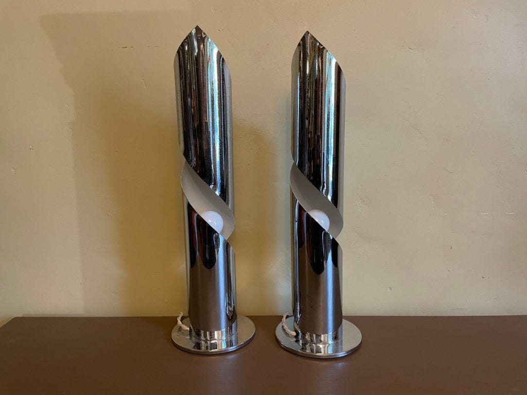 Set Vintage Tafellampen Lampen Spiraallampen Schemerlamp, Ophalen of Verzenden