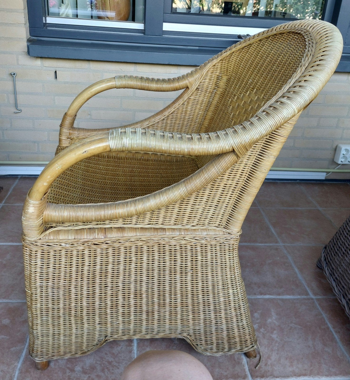 rotan stoel met kussen, Ophalen, Riet of Rotan, Eén