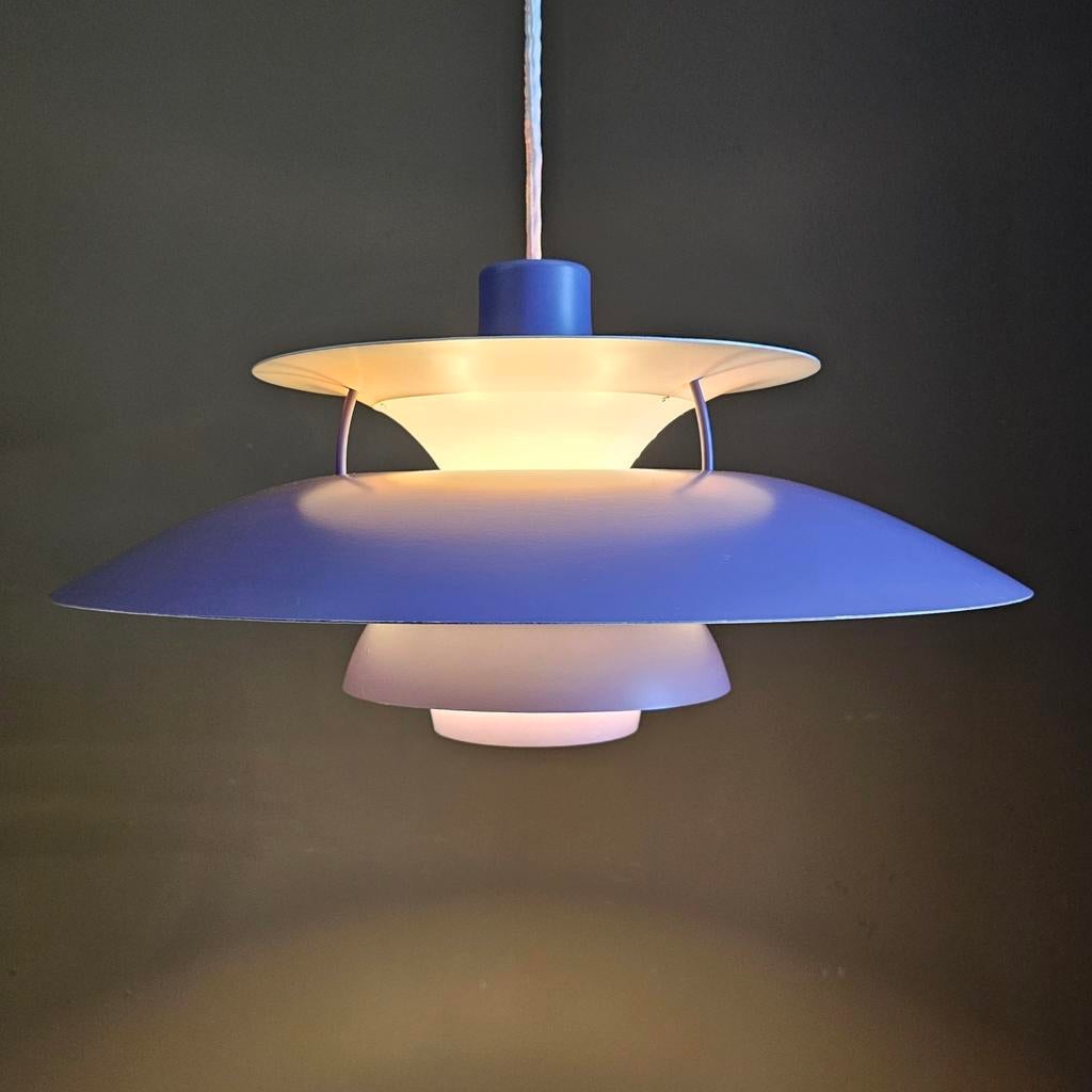 Ophangklaar! Paarse PH5 Louis Poulsen Deens design vintage, Ophalen of Verzenden, Zo goed als nieuw, Minder dan 50 cm, Louis Poulsen