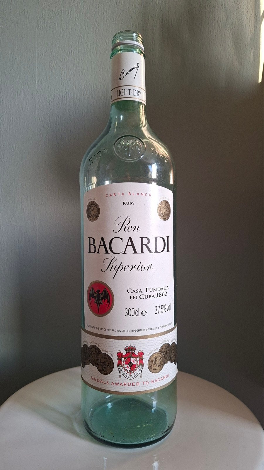 Lege Bacardi Rum fles 3 liter verzamelaar, Ophalen of Verzenden