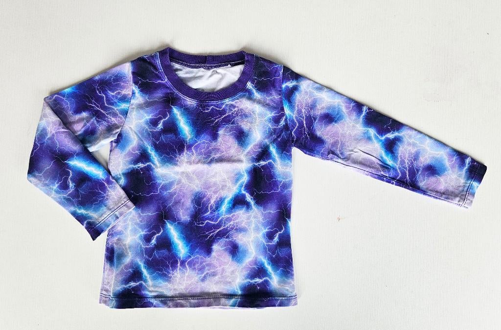 Longsleeve bliksem, mt 92, Kinderen en Baby's, Kinderkleding | Maat 92, Jongen of Meisje, Handgemaakt, Ophalen of Verzenden, Zo goed als nieuw