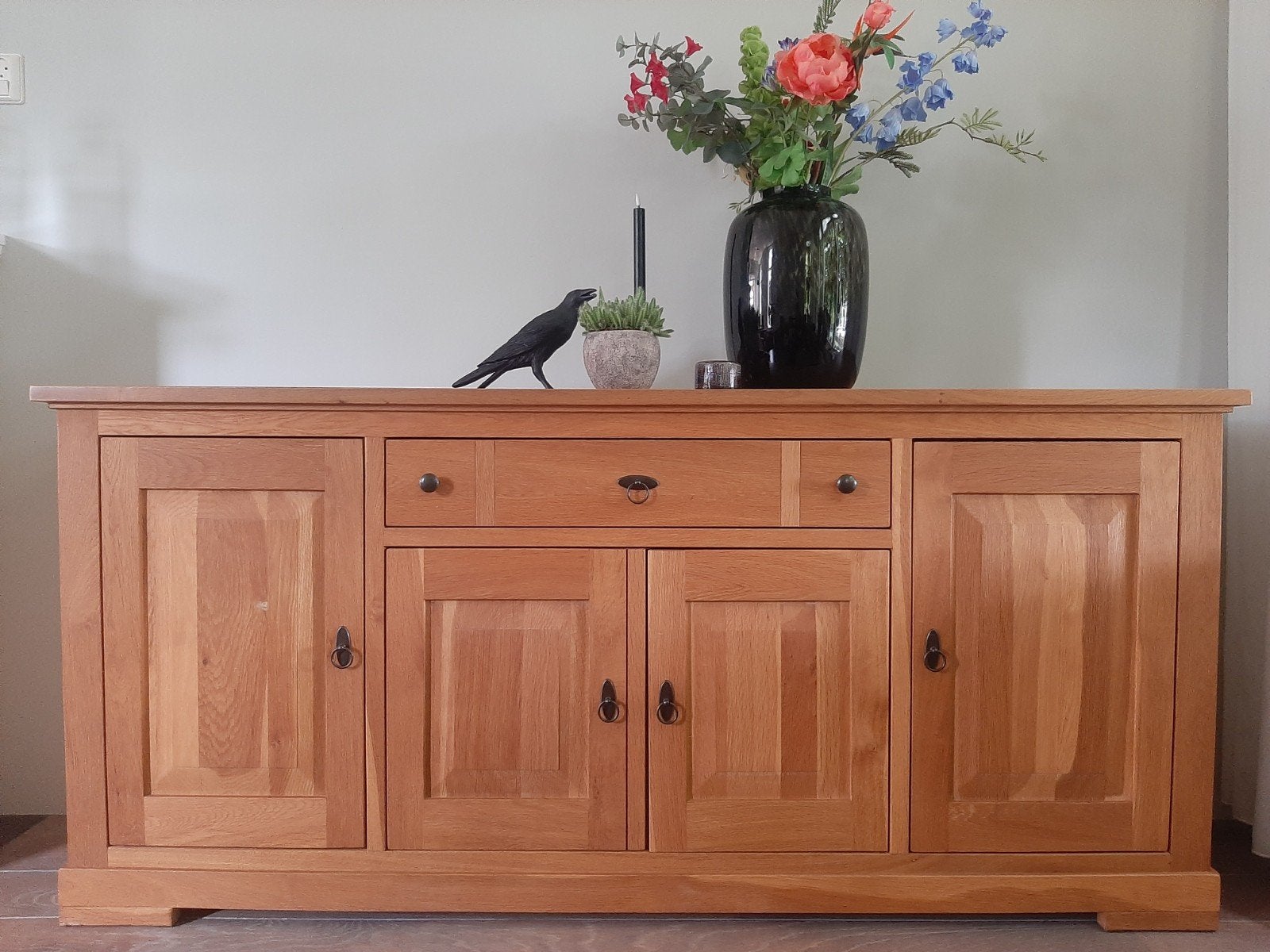 teak houten dressoir, Ophalen, Met lade(s), 150 tot 200 cm, Teakhout