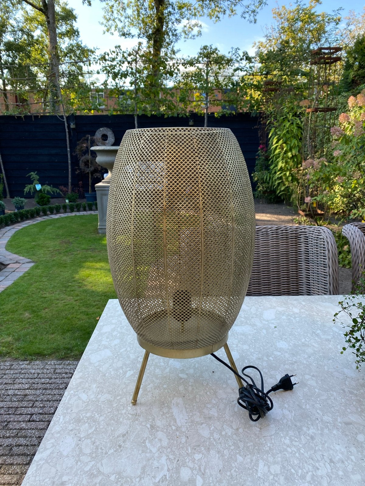 Gouden metalen tafellamp - Modern design, Ophalen, Goud, Metaal, Modern