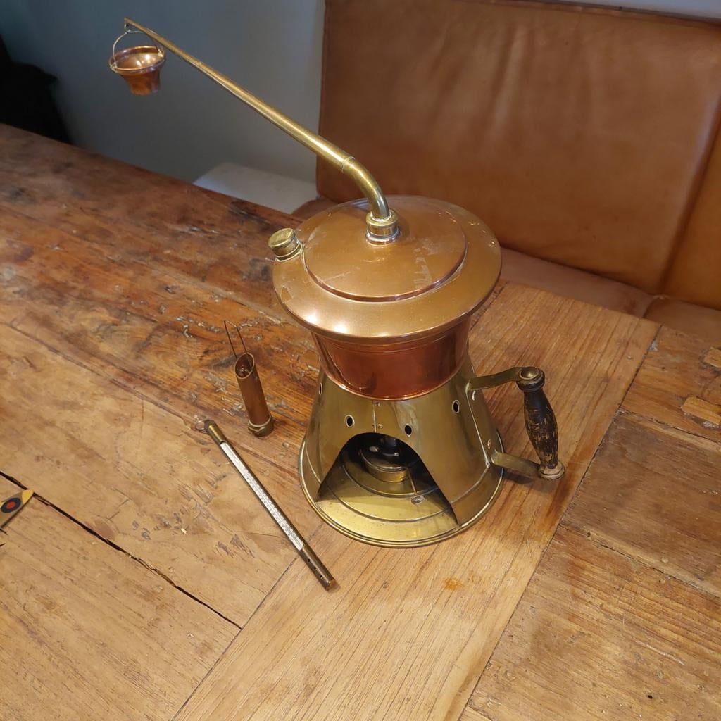 Vintage Koperen Stoomapparaat met Thermometer, Antiek en Kunst, Ophalen of Verzenden
