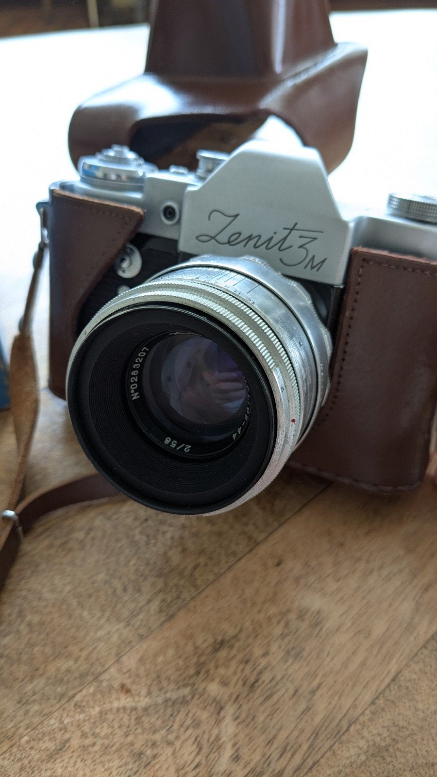 Zenit + Helios 44 silver + originele doos en boekjes, Ophalen, Compact, Overige Merken