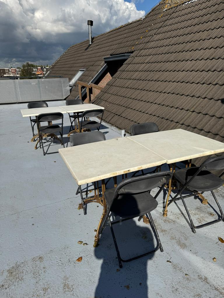 Gebruikte tuintafels en stoelen - ideaal voor horeca, Tuin en Terras, Parasols, Ophalen, Gebruikt, Minder dan 1 meter, Parasolvoet