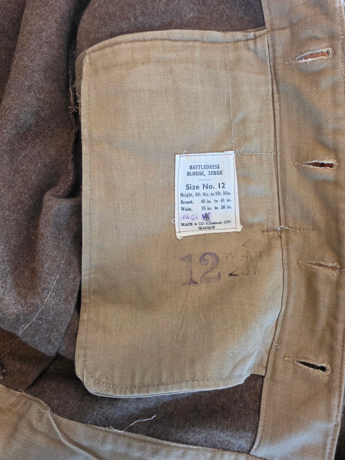 Vintage Britse Battledress Blouse - WOII, Verzenden, Landmacht, Engeland, Kleding of Schoenen