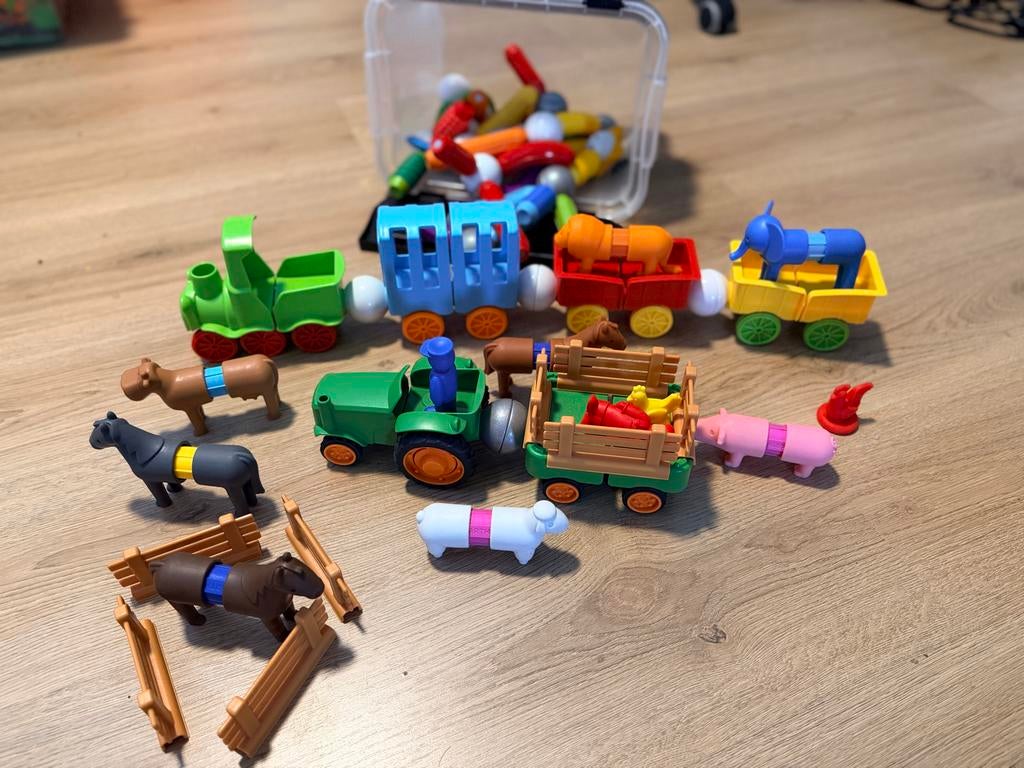 Smartmax Boerderij trein en magnetisch constructiespeelgoed, Ophalen of Verzenden, Zo goed als nieuw, Overige merken