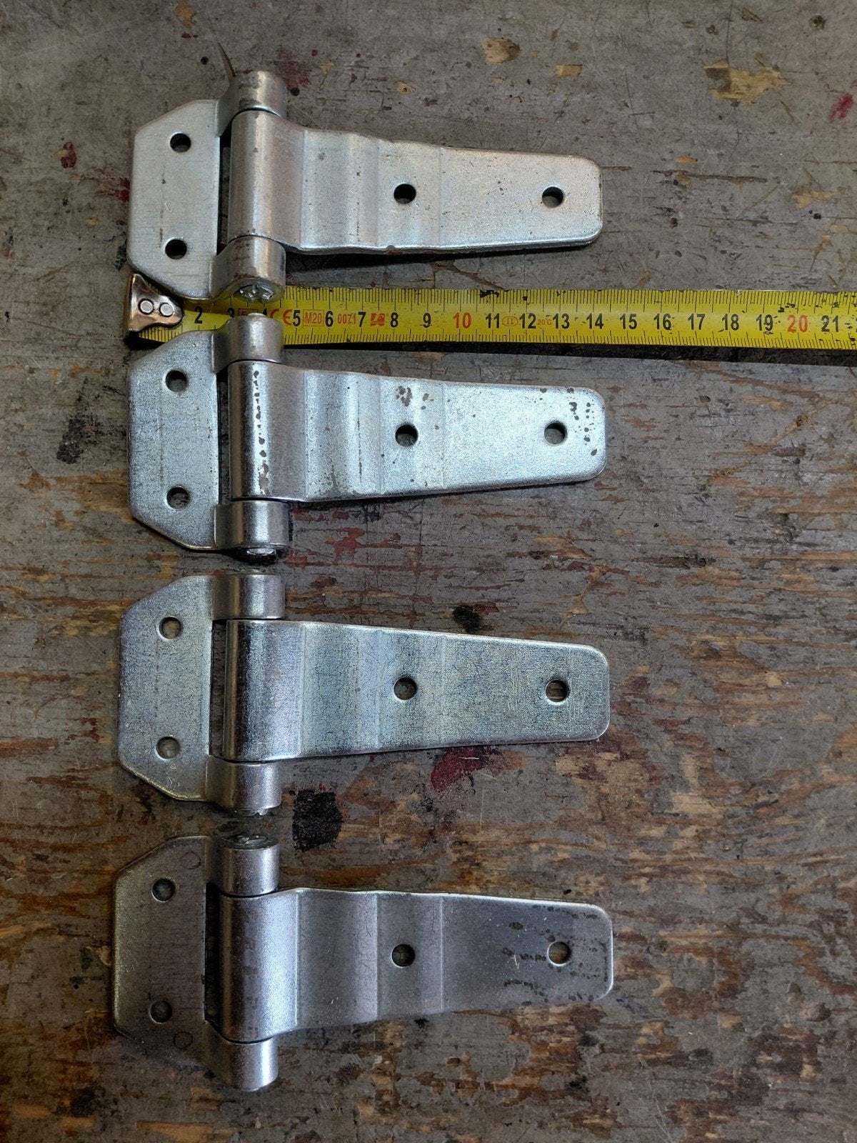 Set van 4 NIEUWE Scharnieren - Verzinkt Metaal, Ophalen of Verzenden, Nieuw, Overige materialen, Scharnier