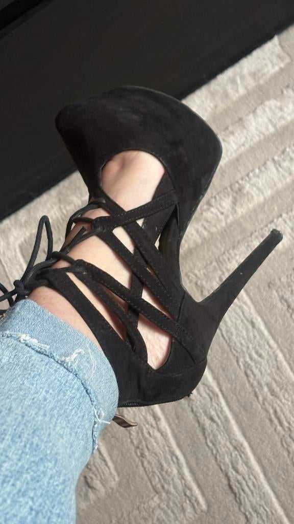 Sexy Nelly hakken, zwart, maat 37 - gedragen, Ophalen of Verzenden, Gedragen, Zwart, Schoenen met hoge hakken