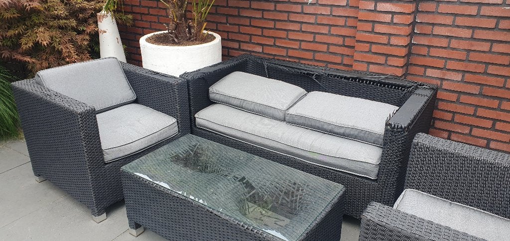 loungeset, Ophalen, 5 zitplaatsen, Kunststof, Gebruikt
