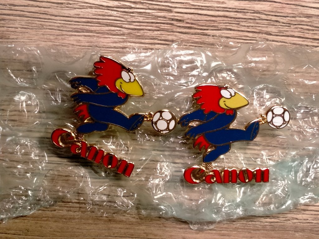 Footix WK 1998 voetbal Frankrijk mascotte pin logo Canon, Verzamelen, Ophalen of Verzenden, Zo goed als nieuw, Sport