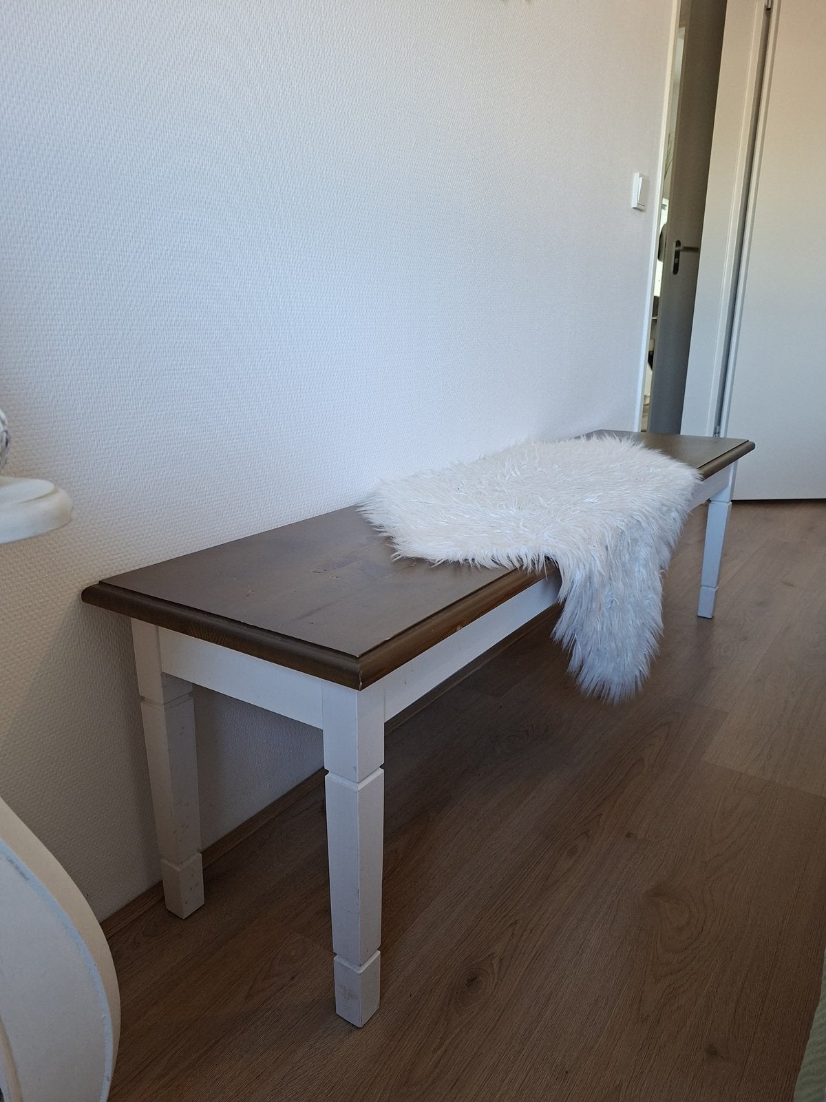 Houten zitbank RYSLINGE JYSK, Huis en Inrichting, Banken | Bankstellen, Ophalen, Gebruikt, Minder dan 75 cm, 150 tot 200 cm