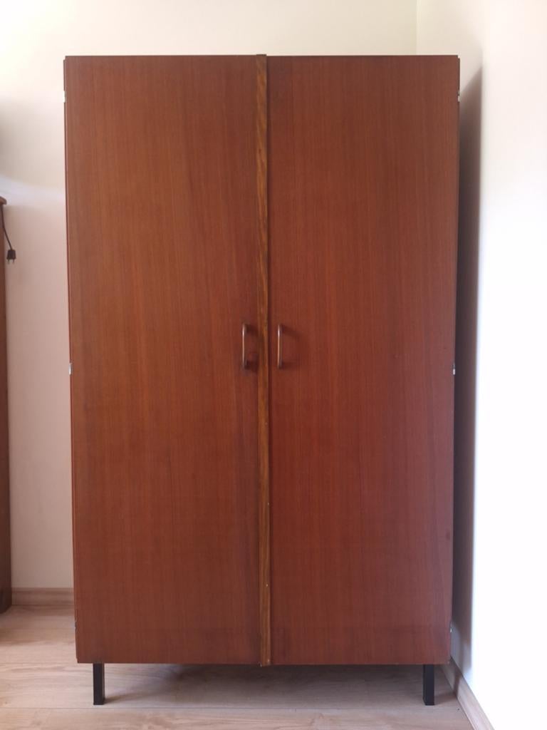Vintage retro kledingkast – jaren 60 stijl – hang/legkast, Huis en Inrichting, Kasten | Kledingkasten, Ophalen, Met deur(en), Gebruikt