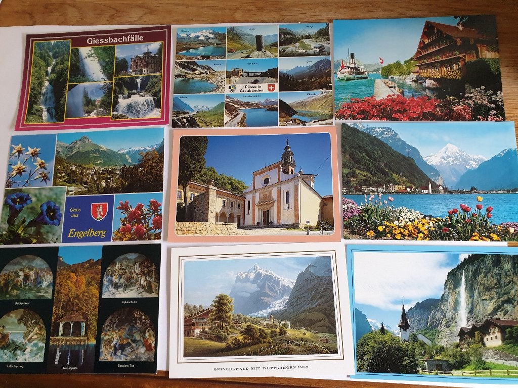 2872 zwitserland 9 kaarten, Verzenden, 1980 tot heden, Overig Europa