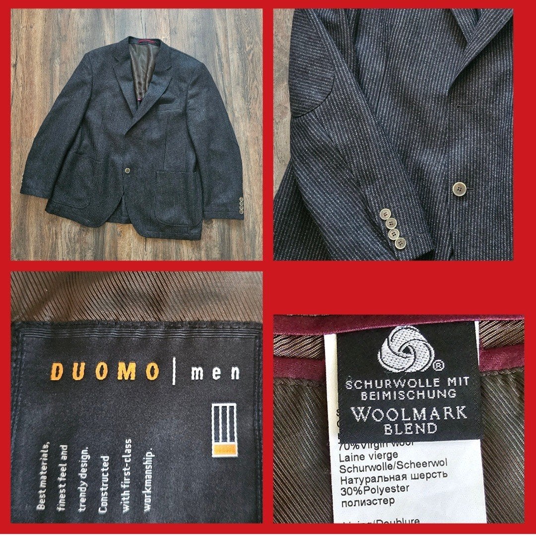 Duomo men prachtig bruin wollen colbert mt 27 = 54 kort nwst, Ophalen of Verzenden, Zo goed als nieuw, Maat 52/54 (L), Bruin