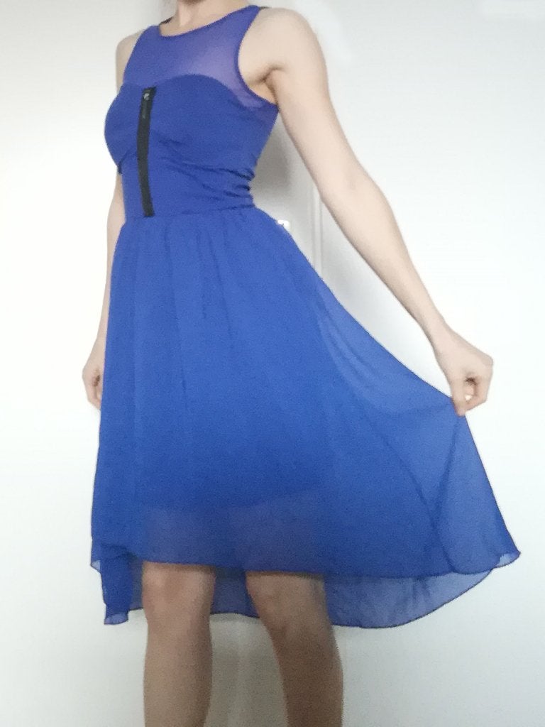 Blauwe Cocktail Jurk met Prijskaartje - Coolcat - Maat S, Blauw, Nieuw, Ophalen of Verzenden, Maat 36 (S)