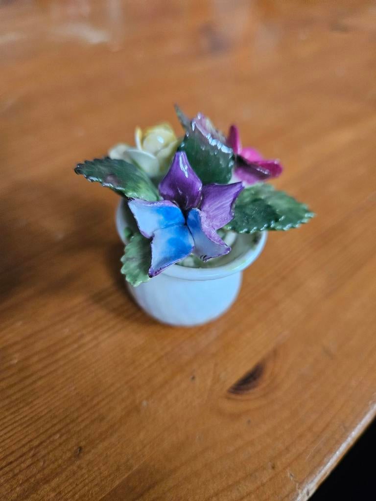 Royal Adderley Vintage porseleinen bloempotje met bloemen, Ophalen of Verzenden