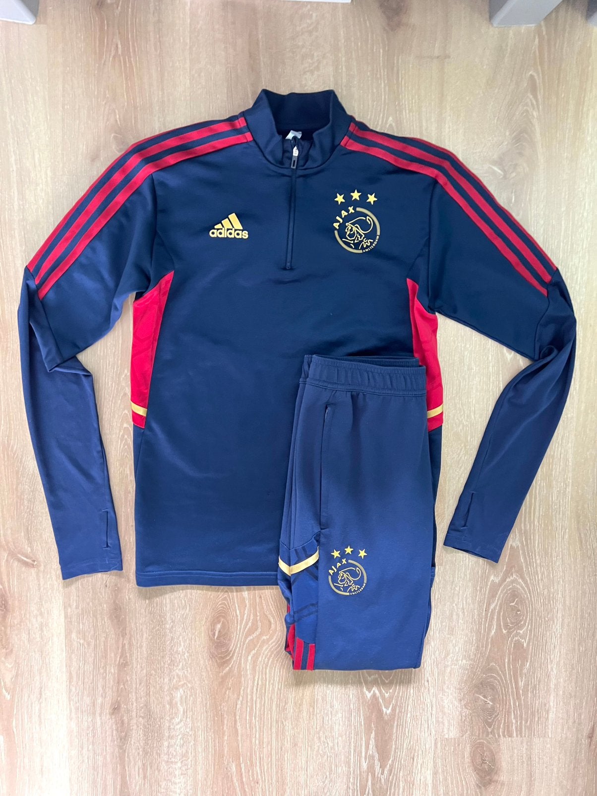 Ajax trainingspak Adidas 22/23 Maat S, Blauw, Ophalen of Verzenden, Adidas, Gedragen