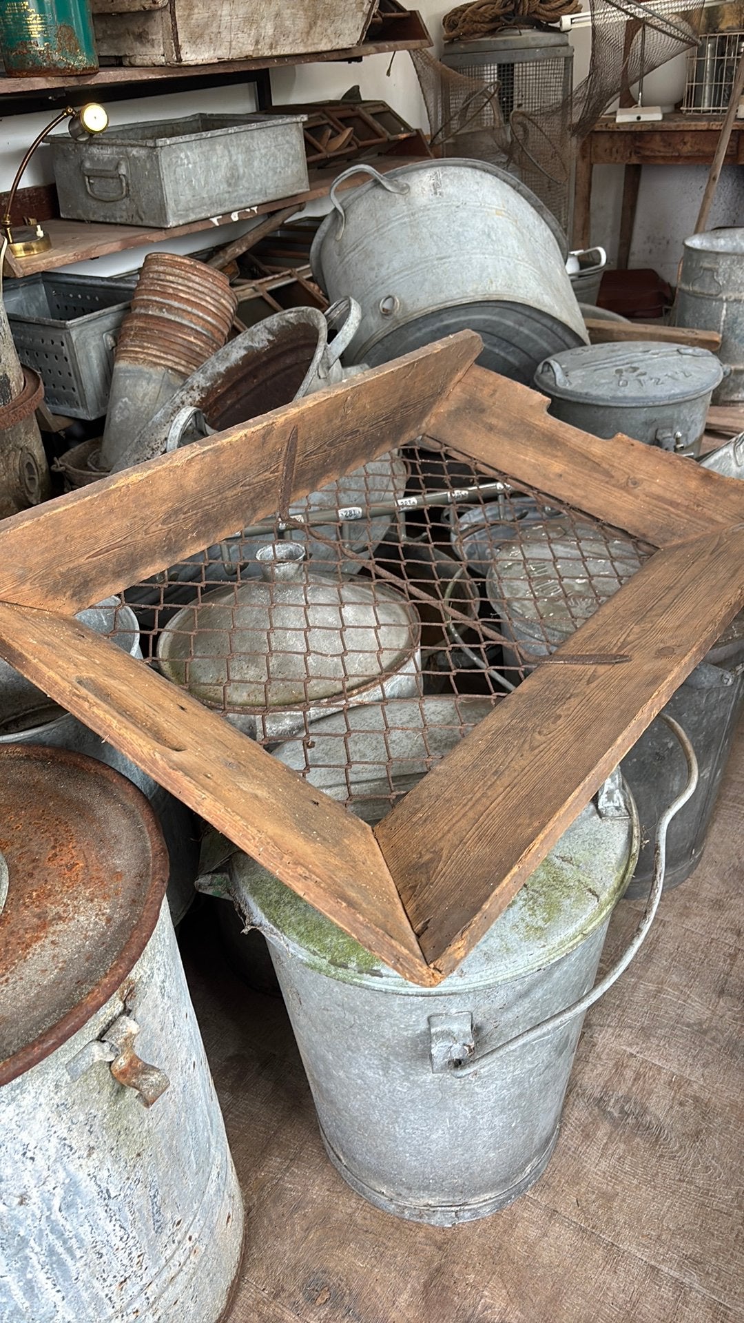 Oude antieke mand aardappelzeef, Ophalen of Verzenden, Gebruikt, Rond, Riet