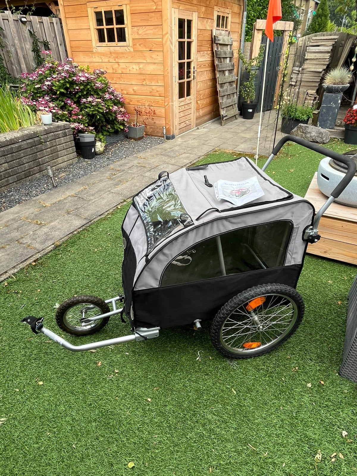 Honden fietskar voor fiets of wandelen, Dieren en Toebehoren, Honden-accessoires, Overige merken, Ophalen, Zo goed als nieuw, Overige typen