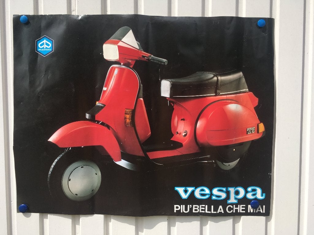 Grote poster Vespa scooter T5 - PX200 - PK50XL - Vespa Club, Rechthoekig Liggend, Nieuw, Ophalen of Verzenden, A1 t/m A3