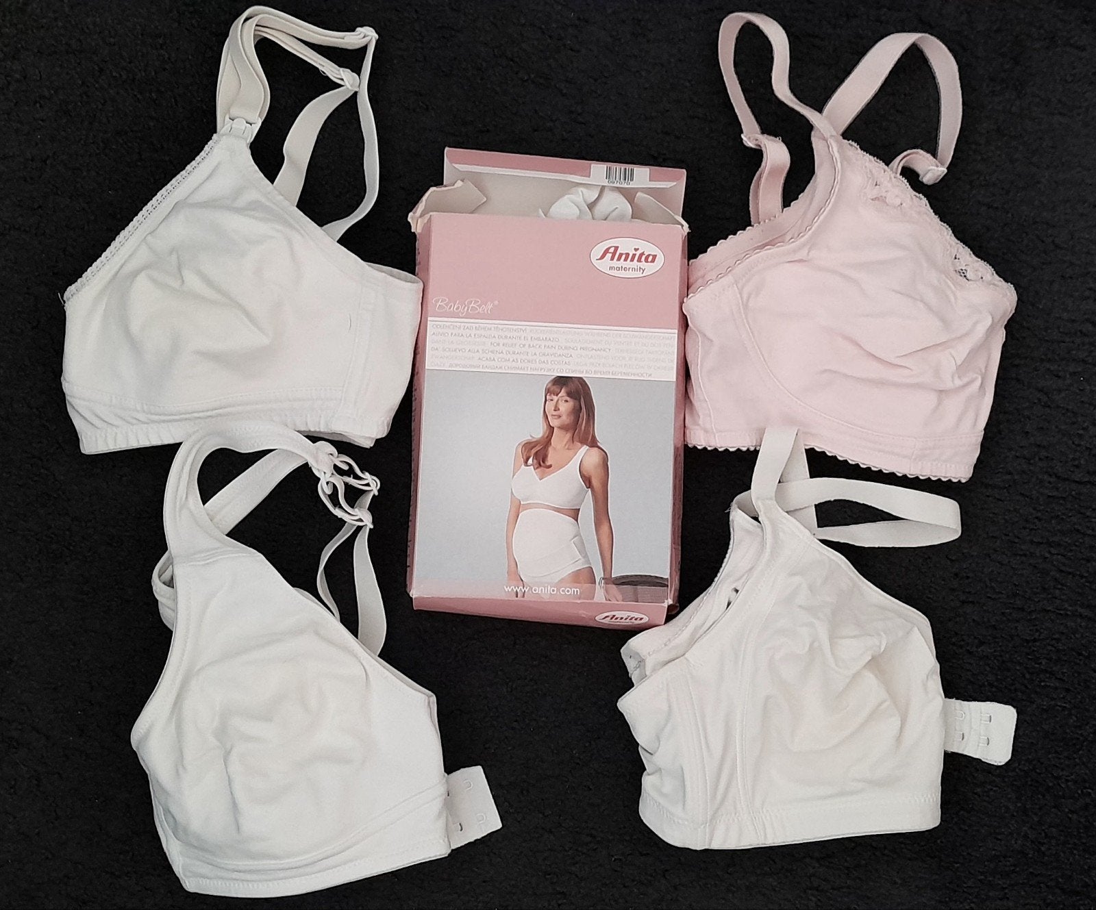 set meegroei bh's, buikband en voedingsbh, Wit, Ophalen of Verzenden, Lingerie of Zwemkleding, Maat 34 (XS) of kleiner