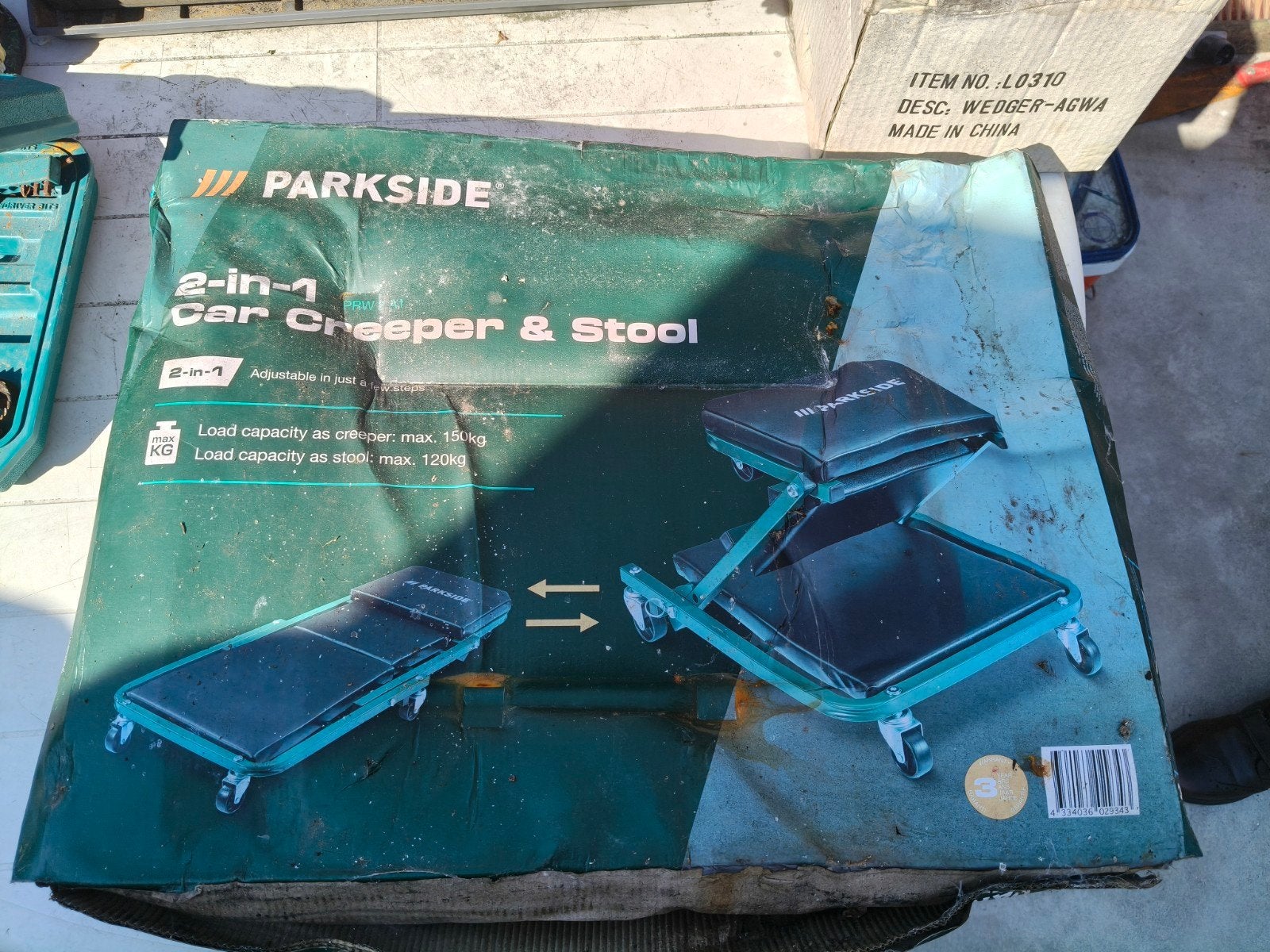 Parkside 2-in-1 Car Creeper & Stool - Nieuwstaat, Auto diversen, Ophalen, Zo goed als nieuw