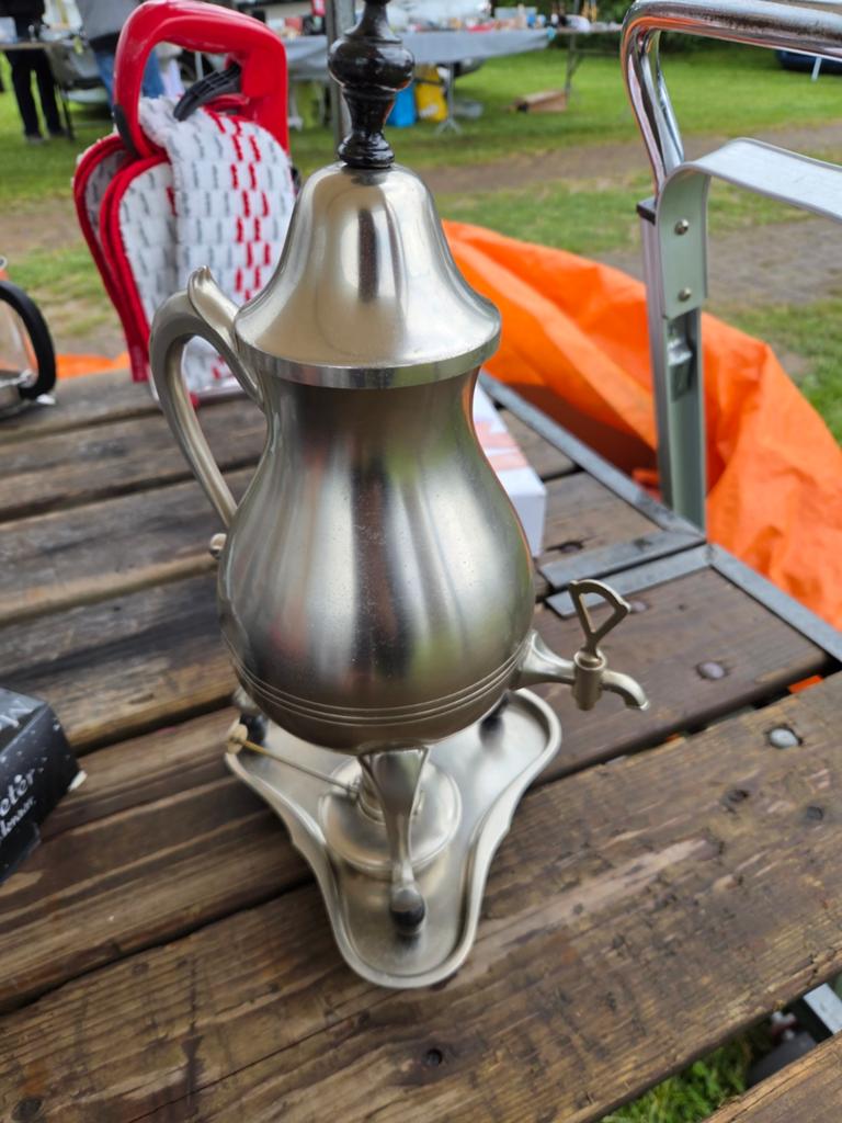 Antieke koffie- of theepercolator met kraantje, Antiek en Kunst, Antiek | Tin, Ophalen of Verzenden