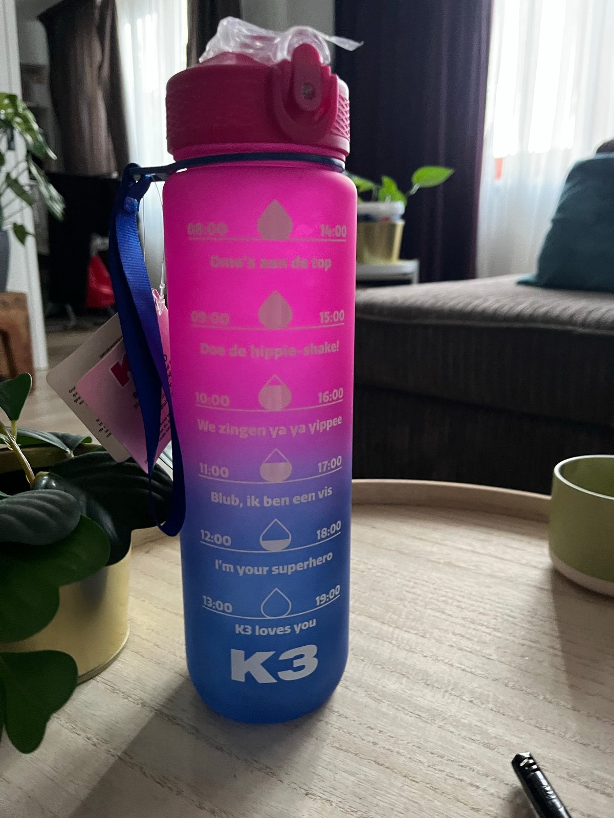 K3 Drinkfles met Tijdmarkeringen - Nieuw, Kinderen en Baby's, Kinderspulletjes, Ophalen of Verzenden, Nieuw