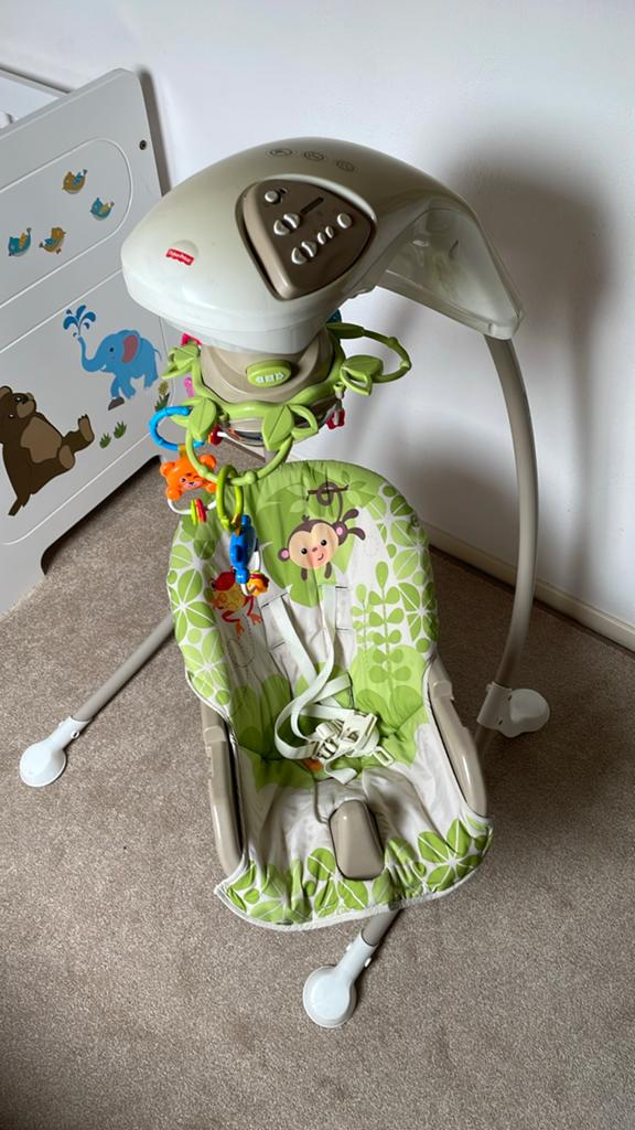 Fisher-Price Baby Schommelstoel met Geluid en Muziek, Ophalen of Verzenden, Gebruikt, Overige typen, Met geluid