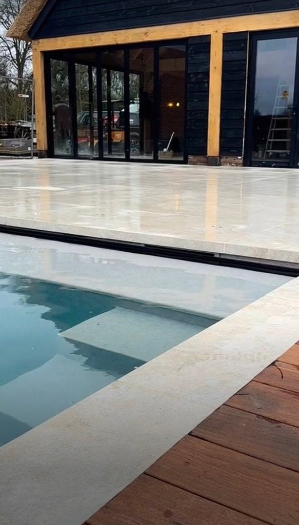 Terras tegel Dolomia Almond  900x900x20mm voorraad, Tuin en Terras, Italie, Keramiek, Nieuw, Ophalen of Verzenden