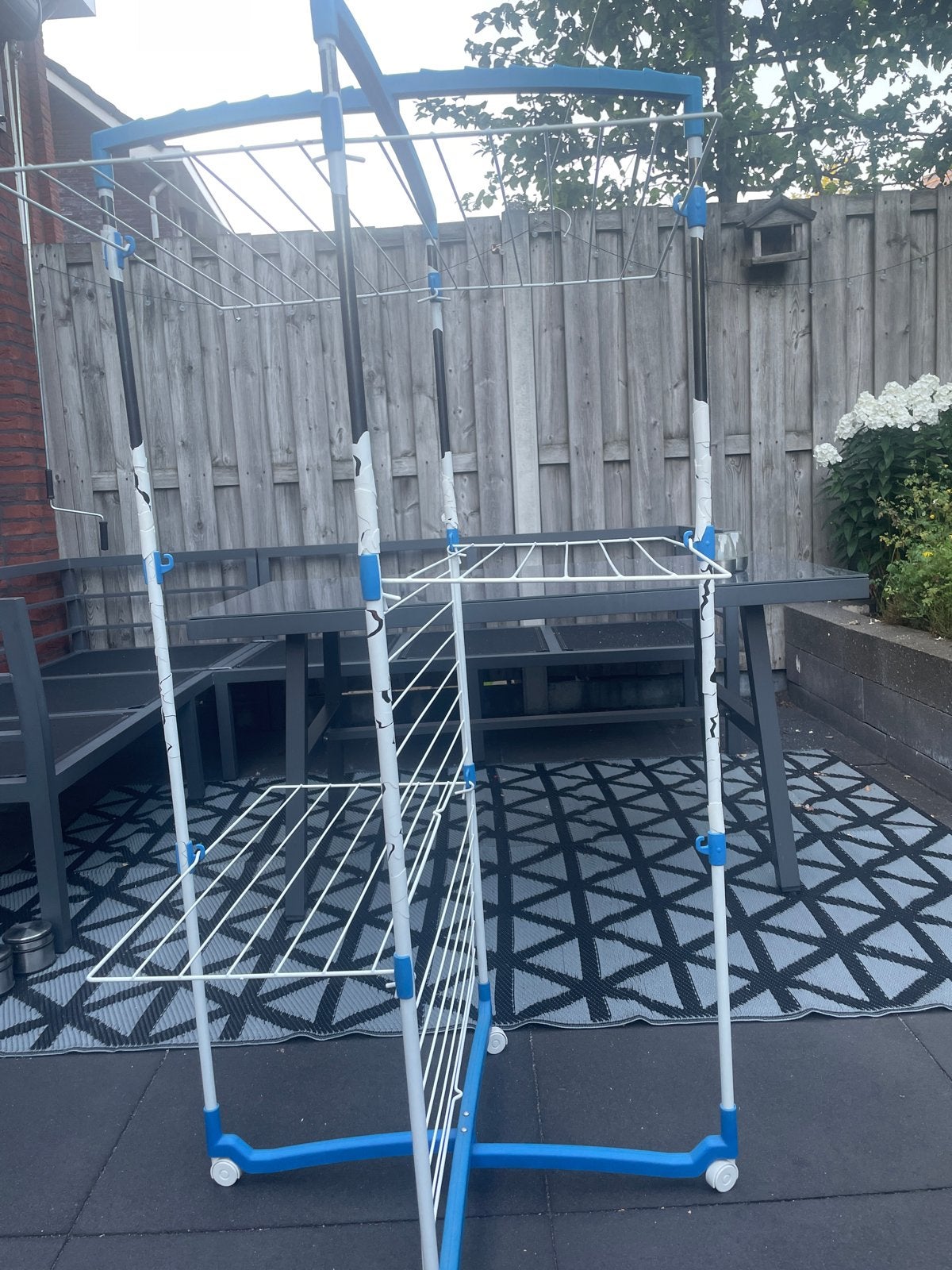 gratis Praktisch Wasrek / Droogrek op Wielen, Tuin en Terras, Droogmolens en Wasrekken, Ophalen, Gebruikt, Wasrek