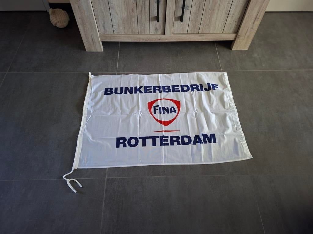 Scheepvaart vlag bunkerstation Rotterdam, Ophalen of Verzenden, Zo goed als nieuw, Reclamebord