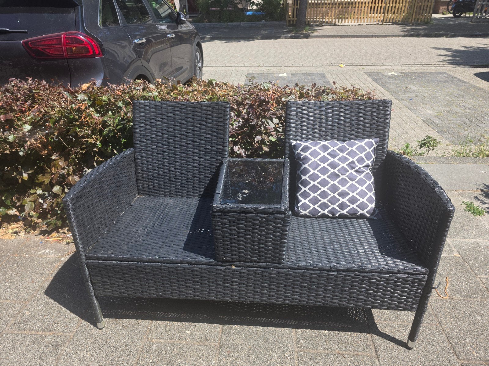 2 zits bankje voor tuin/balkon, Tuin en Terras, Ophalen, Gebruikt, Overige materialen, 2 zitplaatsen
