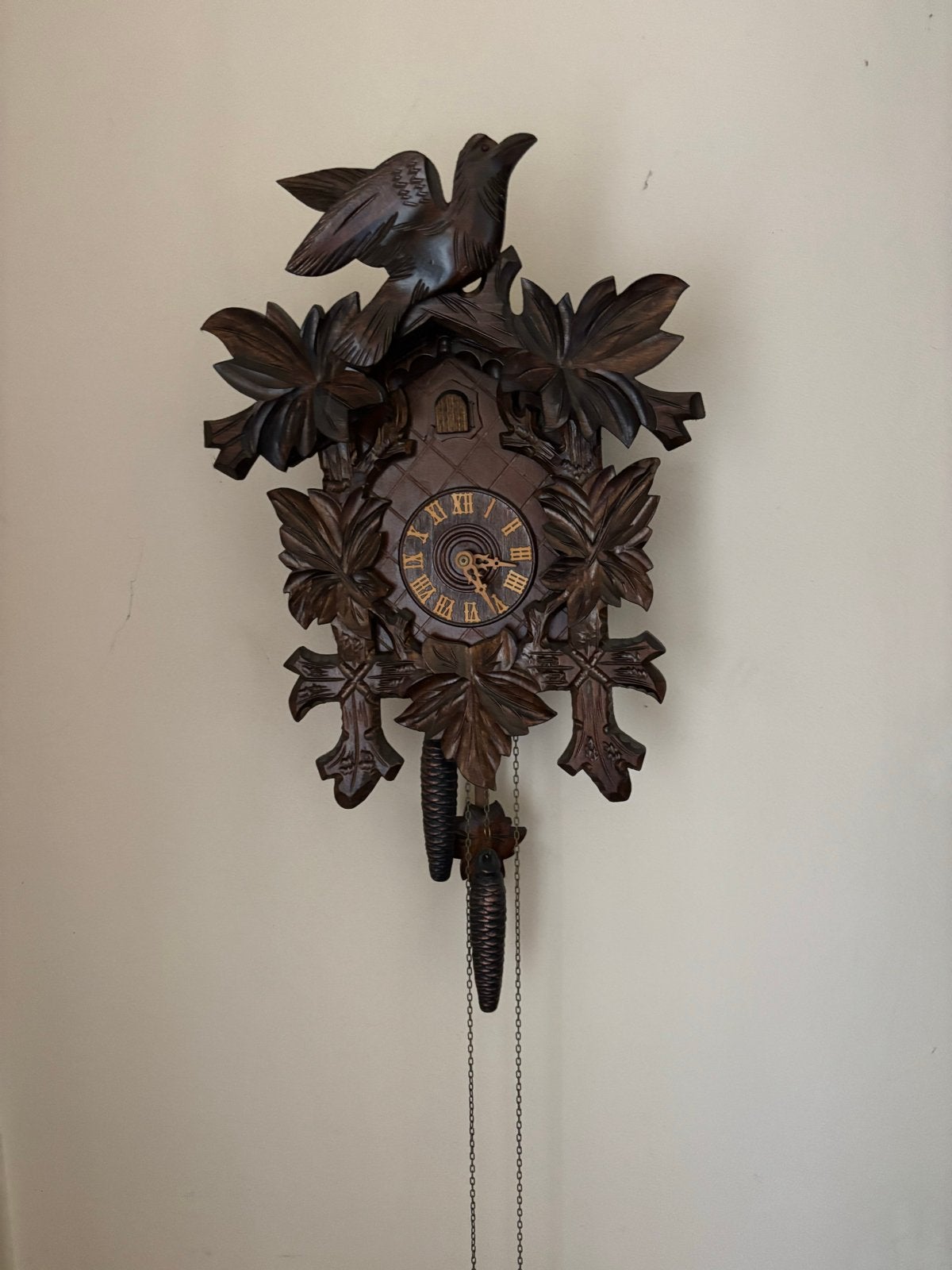 Antieke Koekoeksklok - Handgesneden Hout, Ophalen
