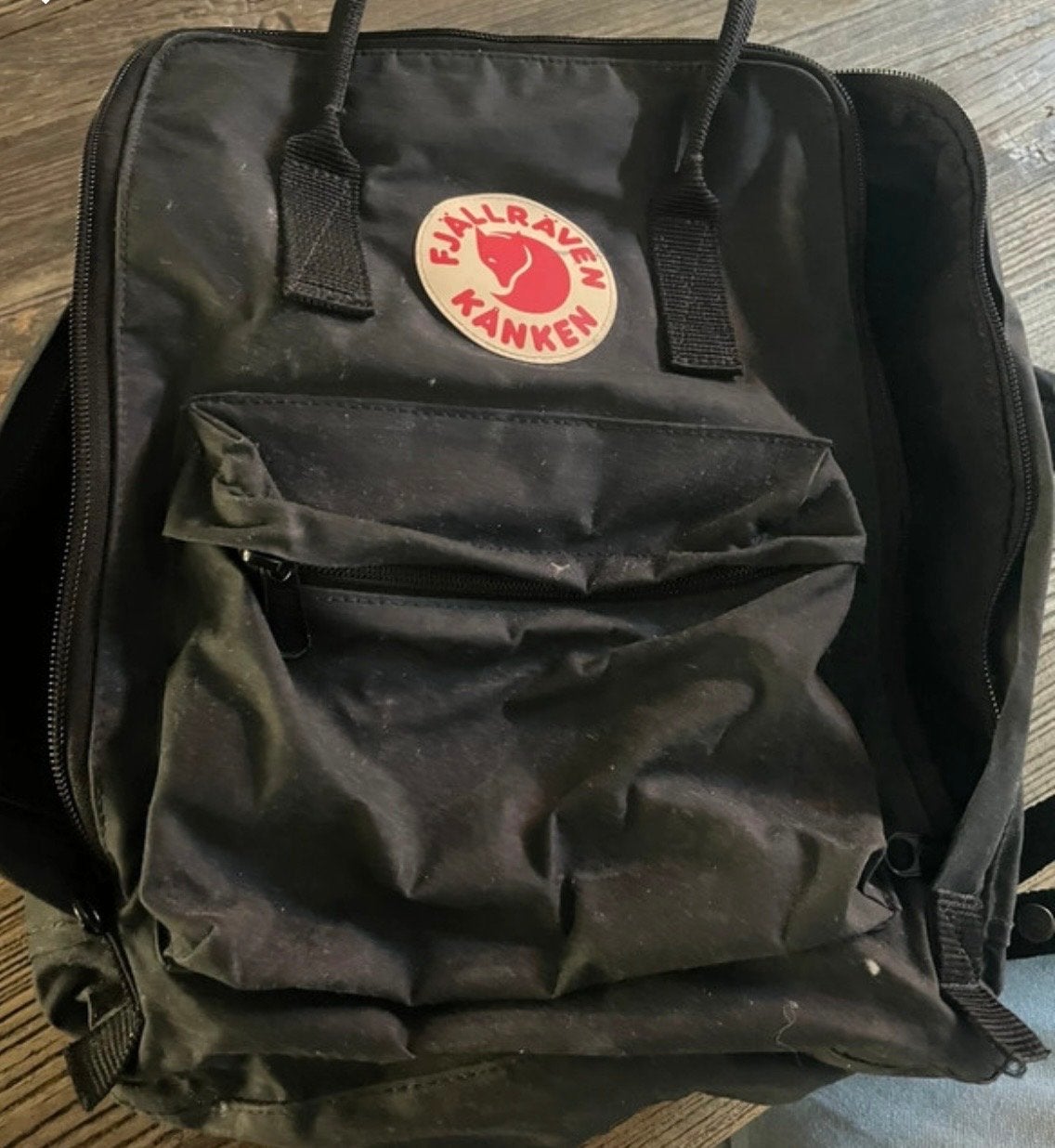 Fjällräven Kånken rugzak - Zwart, Sieraden, Tassen en Uiterlijk, Tassen | Rugtassen, Overige merken, Gebruikt, 25 tot 40 cm, Ophalen of Verzenden