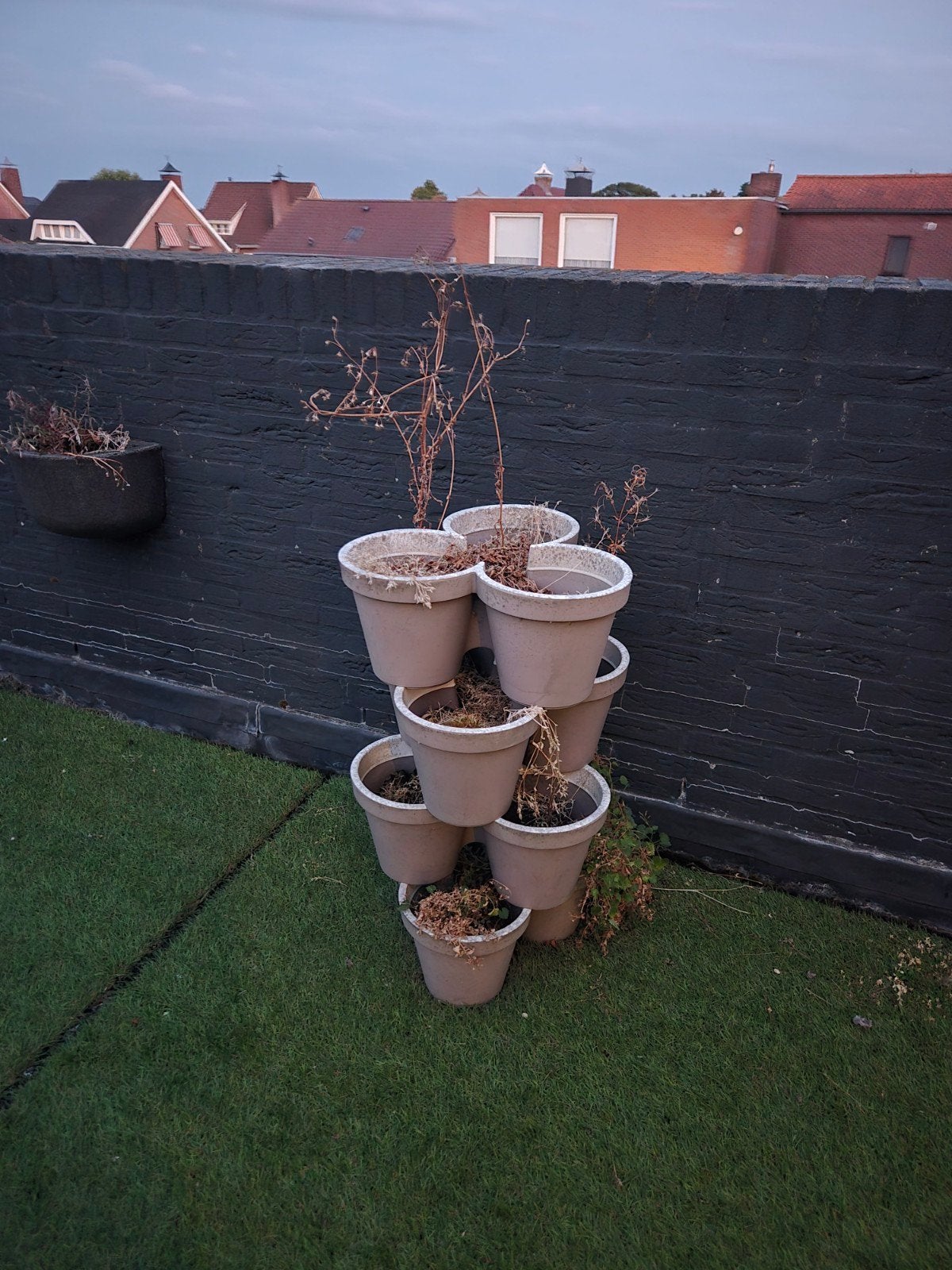 Stapelbare bloempotten / plantenbakken, Tuin en Terras, Bloembakken en Plantenbakken, Ophalen, Kunststof, Gebruikt, Minder dan 60 cm