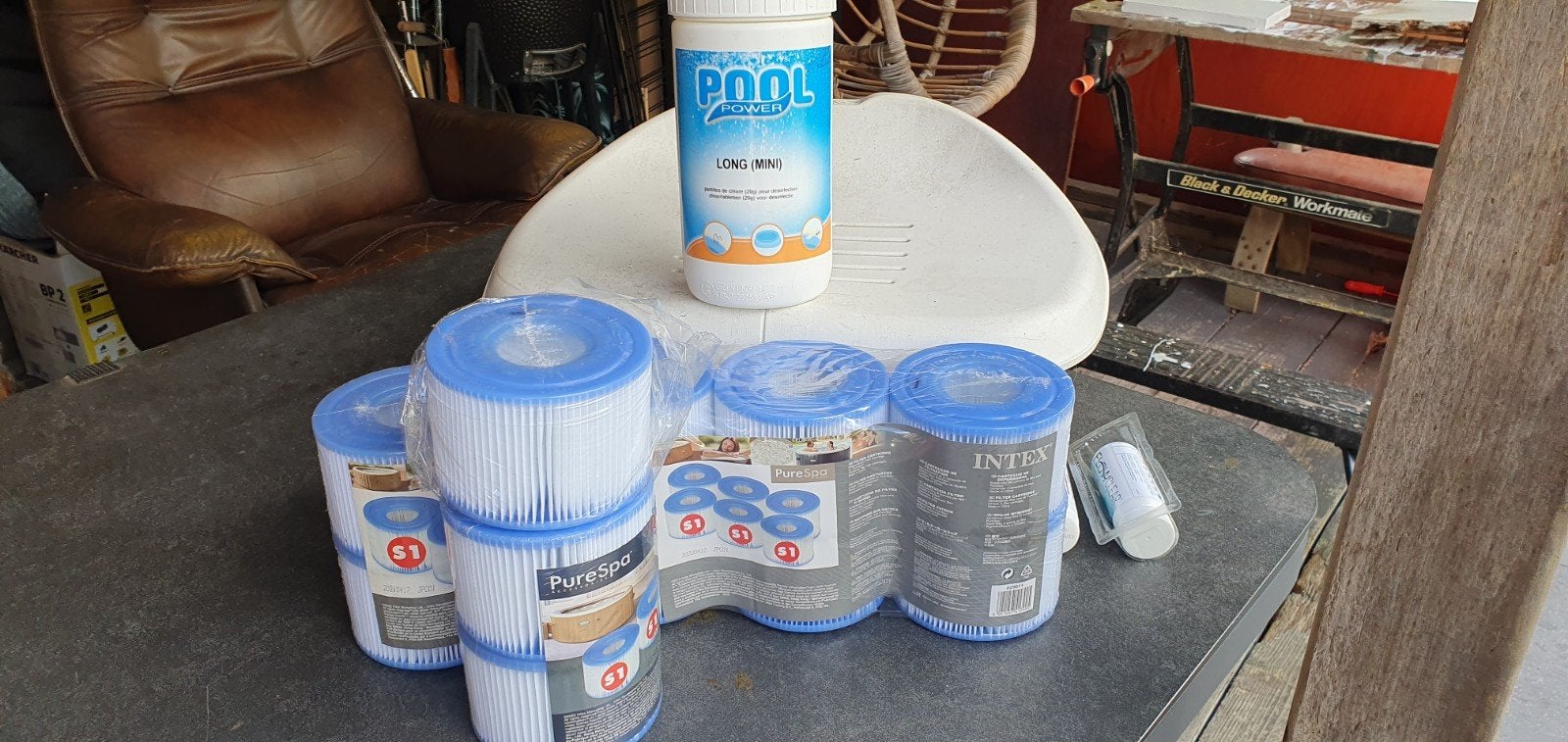 intex s1 pure spa filters 11 stuks , zitverhoger en chloor, Tuin en Terras, Ophalen, Zo goed als nieuw