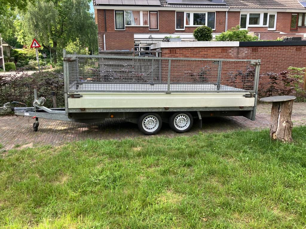 Henra plateauaanhanger, multitransporter met loofrekken, Auto diversen, Aanhangers en Bagagewagens, Ophalen, Gebruikt