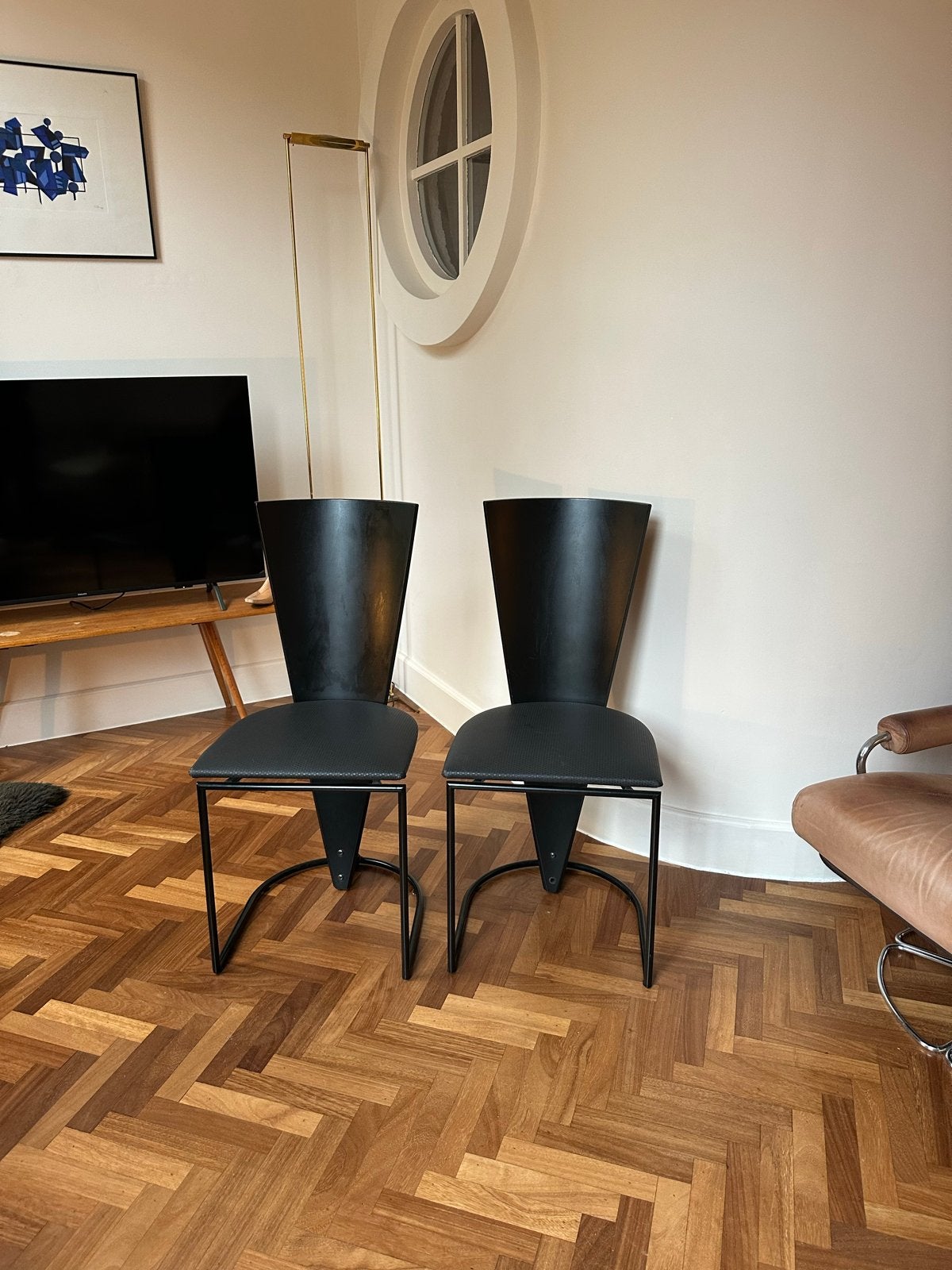 Set van 2 zwarte Zino Memphis stoelen voor Harvink, Ophalen, Gebruikt, Twee, Zwart